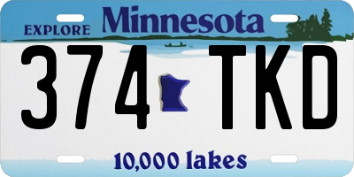 MN license plate 374TKD