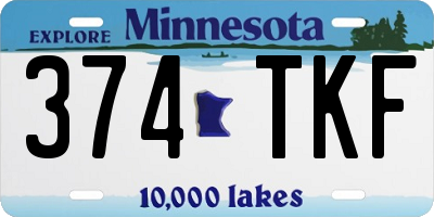 MN license plate 374TKF