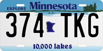 MN license plate 374TKG