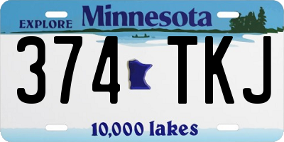 MN license plate 374TKJ