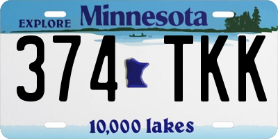 MN license plate 374TKK