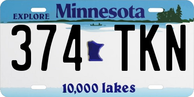 MN license plate 374TKN