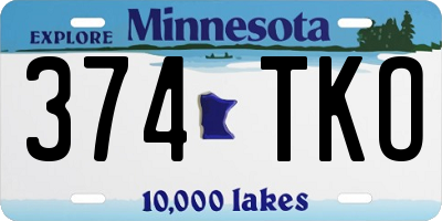 MN license plate 374TKO
