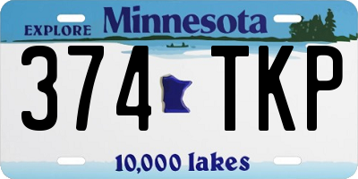 MN license plate 374TKP