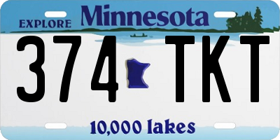 MN license plate 374TKT