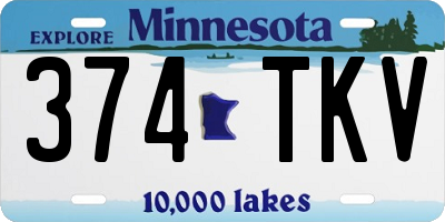 MN license plate 374TKV