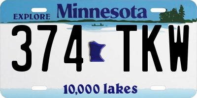 MN license plate 374TKW