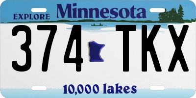 MN license plate 374TKX