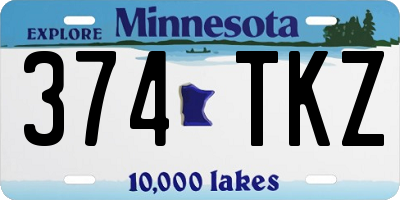 MN license plate 374TKZ
