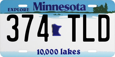 MN license plate 374TLD