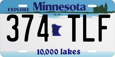 MN license plate 374TLF