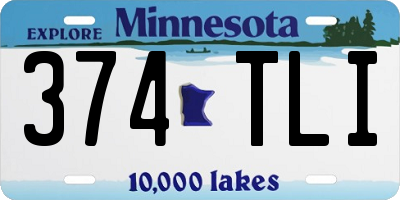MN license plate 374TLI