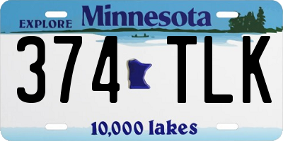 MN license plate 374TLK