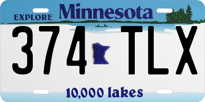 MN license plate 374TLX