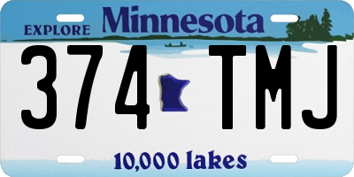 MN license plate 374TMJ