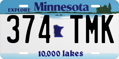 MN license plate 374TMK
