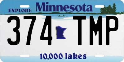 MN license plate 374TMP
