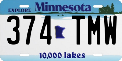 MN license plate 374TMW