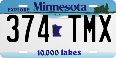 MN license plate 374TMX