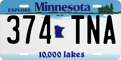 MN license plate 374TNA
