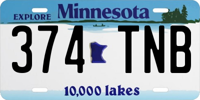 MN license plate 374TNB