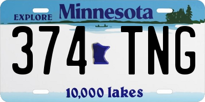 MN license plate 374TNG