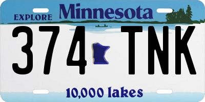 MN license plate 374TNK