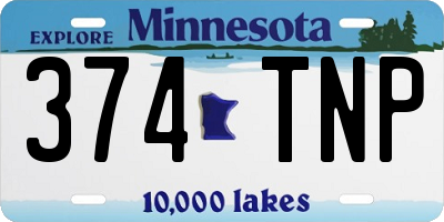 MN license plate 374TNP