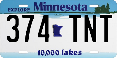 MN license plate 374TNT
