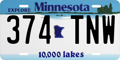 MN license plate 374TNW