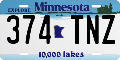 MN license plate 374TNZ
