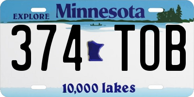 MN license plate 374TOB