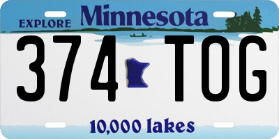 MN license plate 374TOG