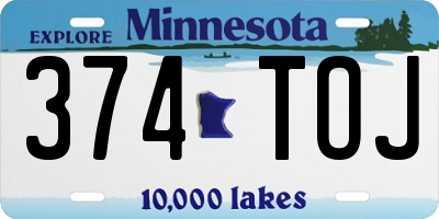 MN license plate 374TOJ