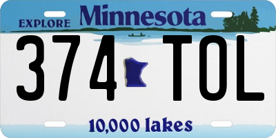 MN license plate 374TOL