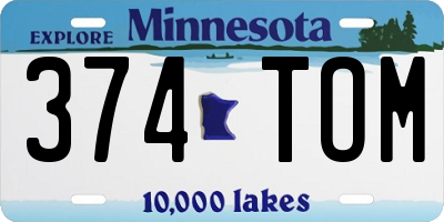 MN license plate 374TOM