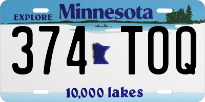 MN license plate 374TOQ