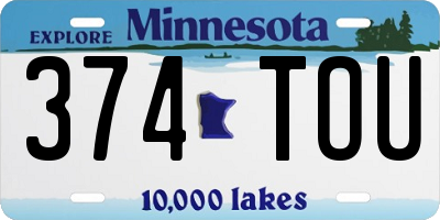 MN license plate 374TOU