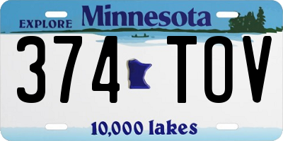 MN license plate 374TOV