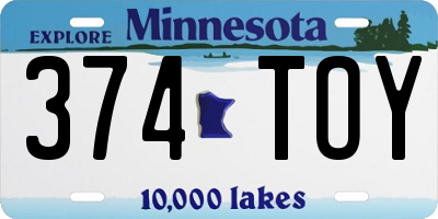 MN license plate 374TOY