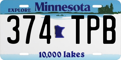 MN license plate 374TPB