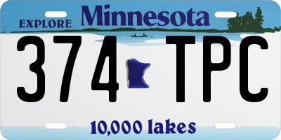 MN license plate 374TPC