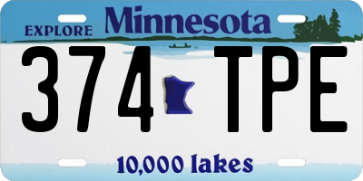 MN license plate 374TPE