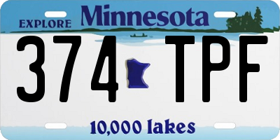 MN license plate 374TPF