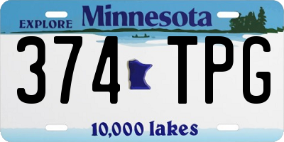 MN license plate 374TPG