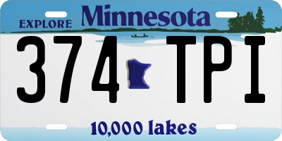MN license plate 374TPI