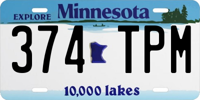 MN license plate 374TPM