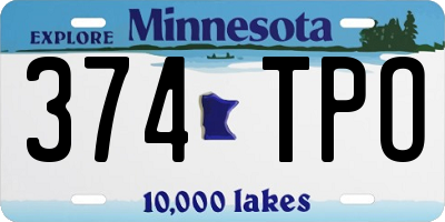 MN license plate 374TPO