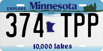 MN license plate 374TPP