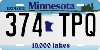 MN license plate 374TPQ
